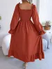 Smocked Square Neck Flounce Sleeve Dress sold by Charming Charlie