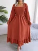 Smocked Square Neck Flounce Sleeve Dress sold by Charming Charlie