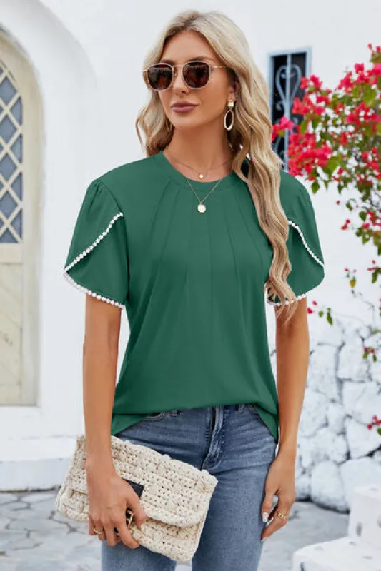 Round Neck Petal Sleeve T-Shirt sold by Charming Charlie