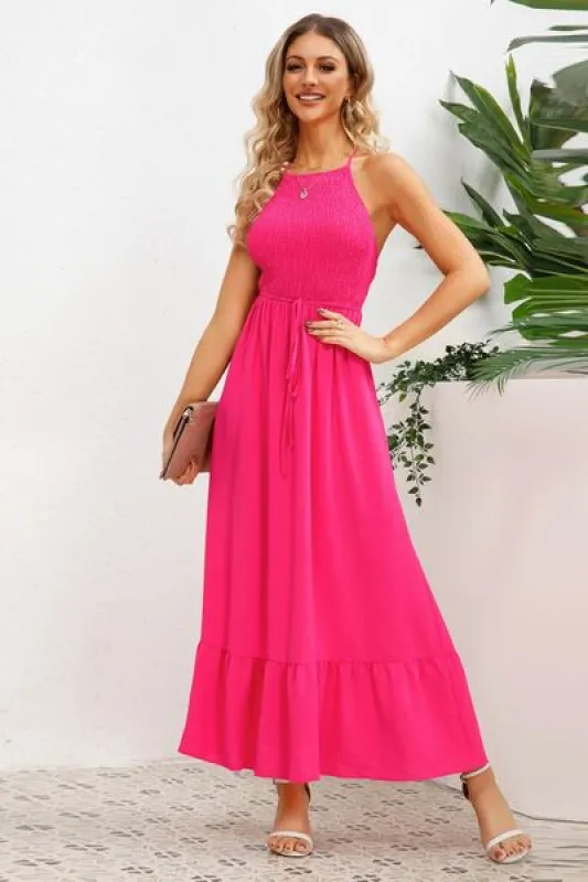 Smocked Crisscross Spaghetti Strap Dress sold by Charming Charlie