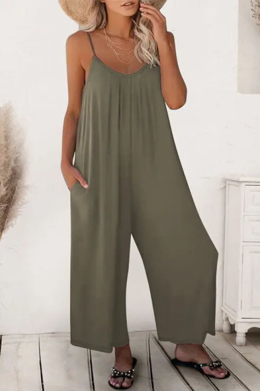 Scoop Neck Spaghetti Strap Jumpsuit sold by Charming Charlie