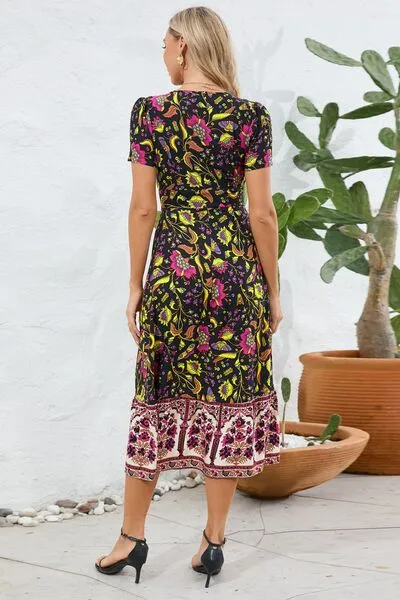 Printed Surplice Short Sleeve Dress sold by Charming Charlie product image thumbnail 4