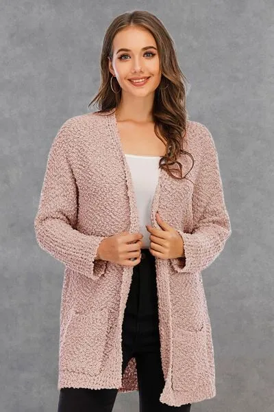 Pocketed Open Front Long Sleeve Cardigan sold by Charming Charlie product image thumbnail 5