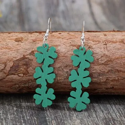 Lucky Clover Wooden Dangle Earrings sold by Charming Charlie product image thumbnail 2