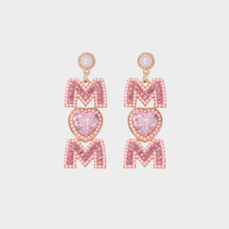 MOM Pearl Rhinestone Alloy Earrings sold by Charming Charlie