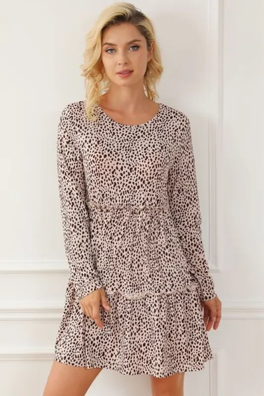 Frill Printed Round Neck Dress sold by Charming Charlie