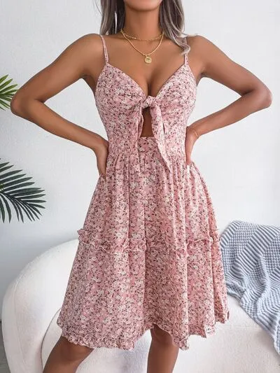 Frill Ditsy Floral Spaghetti Strap Mini Dress sold by Charming Charlie product image thumbnail 4