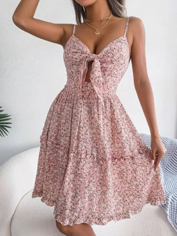 Frill Ditsy Floral Spaghetti Strap Mini Dress sold by Charming Charlie