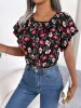 Floral Tie Neck Flutter Sleeve Blouse sold by Charming Charlie