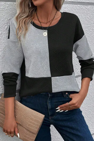 Color Block Round Neck Dropped Shoulder T-Shirt sold by Charming Charlie product image thumbnail 3