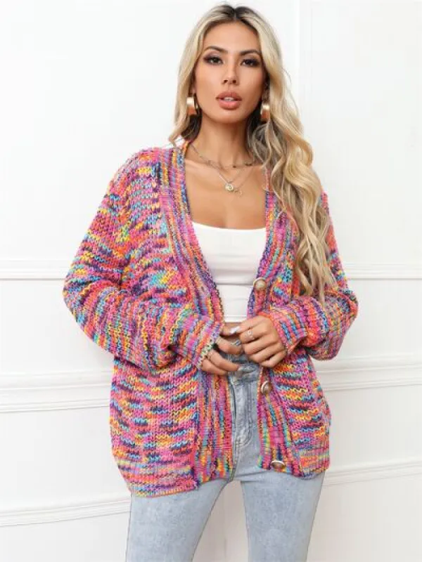 Button Up Dropped Shoulder Cardigan made by Charming Charlie