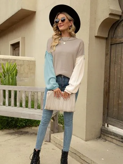 Color Block Dropped Shoulder Sweater sold by Charming Charlie product image thumbnail 4