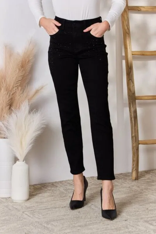 Judy Blue Full Size Rhinestone Embellished Slim Jeans sold by Charming Charlie