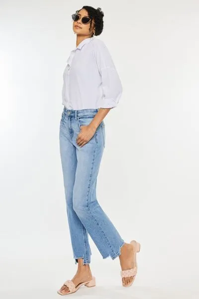 Kancan High Waist Raw Hem Straight Jeans sold by Charming Charlie product image thumbnail 5
