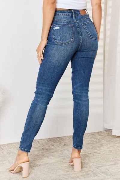 Judy Blue Full Size High Waist Distressed Slim Jeans sold by Charming Charlie product image thumbnail 4