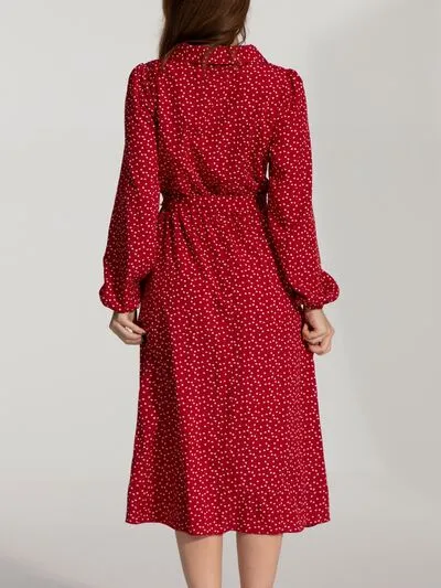 Tied Printed Button Up Balloon Sleeve Dress sold by Charming Charlie product image thumbnail 2