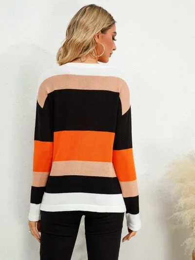 Striped Round Neck Dropped Shoulder Sweater sold by Charming Charlie product image thumbnail 2