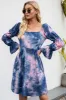 Tie-Dye Square Neck Flounce Sleeve Dress sold by Charming Charlie