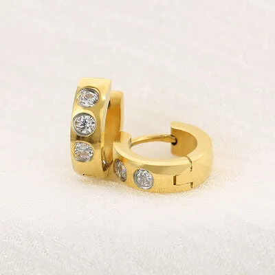 Stainless Steel Rhinestone Huggie Earrings sold by Charming Charlie product image thumbnail 2