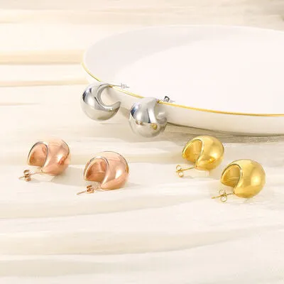 Stainless Steel Moon Shape Earrings sold by Charming Charlie