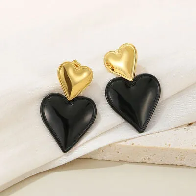Stainless Steel Double Heart Earrings sold by Charming Charlie
