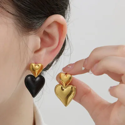 Stainless Steel Double Heart Earrings sold by Charming Charlie product image thumbnail 5