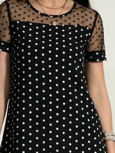 Polka Dot Short Sleeve Mini Dress sold by Charming Charlie product image thumbnail 4