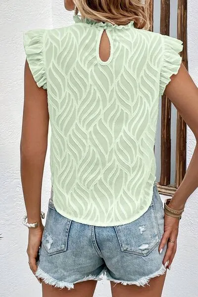 Frill Mock Neck Cap Sleeve Tank sold by Charming Charlie product image thumbnail 5