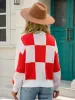 Checkered Round Neck Dropped Shoulder Sweater sold by Charming Charlie