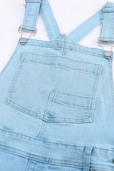 Distressed Denim Overalls with Pockets sold by Charming Charlie product image thumbnail 5