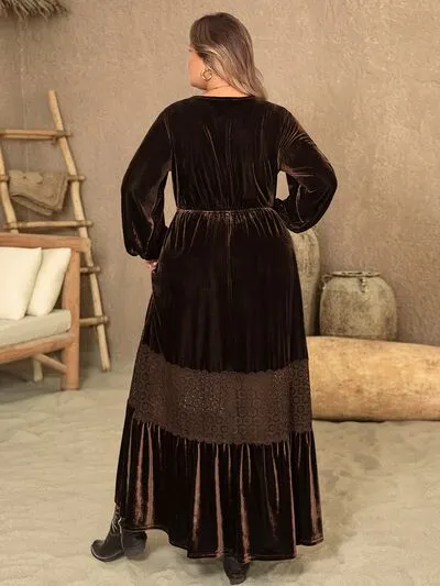 Plus Size V-Neck Balloon Sleeve Maxi Dress sold by Charming Charlie product image thumbnail 2