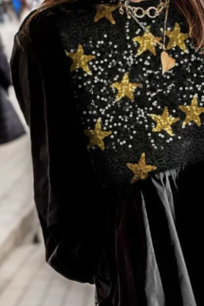 Star Sequin Round Neck Flounce Sleeve Mini Dress sold by Charming Charlie product image thumbnail 3