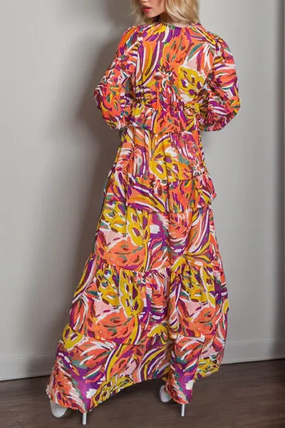 Printed Ruffled V-Neck Tiered Dress sold by Charming Charlie product image thumbnail 2
