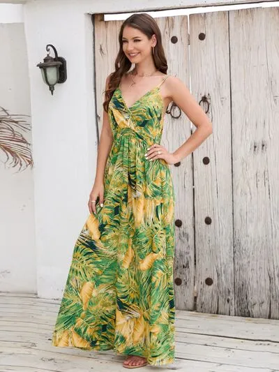 Printed Surplice Spaghetti Strap Dress sold by Charming Charlie