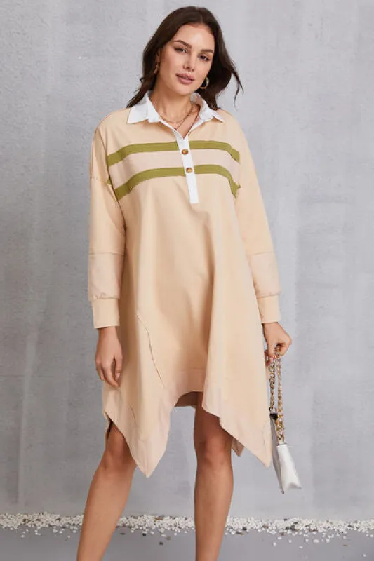 Half Button Handkerchief Hem Dress sold by Charming Charlie