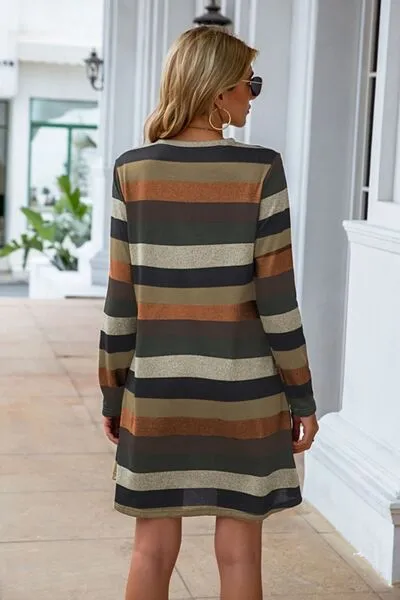Striped Round Neck Long Sleeve Dress sold by Charming Charlie product image thumbnail 3
