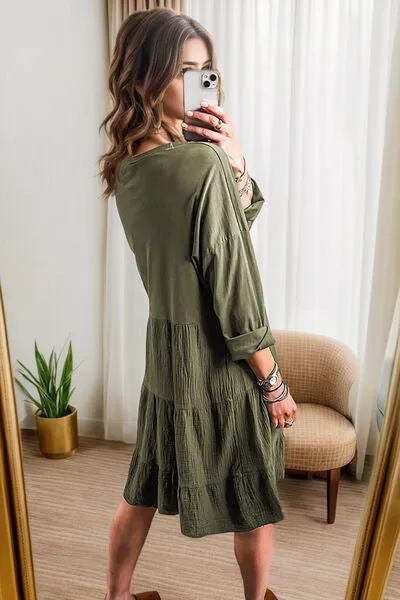 Textured Round Neck Tiered Dress sold by Charming Charlie product image thumbnail 3