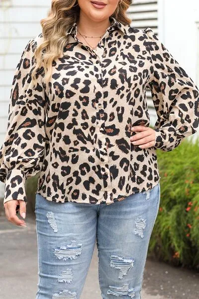 Plus Size Printed Long Sleeve Shirt sold by Charming Charlie