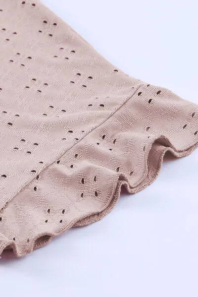 Plus Size Eyelet Round Neck Short Sleeve Blouse sold by Charming Charlie product image thumbnail 5