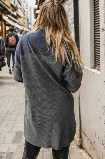 Pocketed Button Up Dropped Shoulder Jacket sold by Charming Charlie product image thumbnail 3