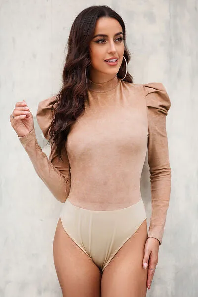 Mock Neck Puff Sleeve Bodysuit sold by Charming Charlie product image thumbnail 4
