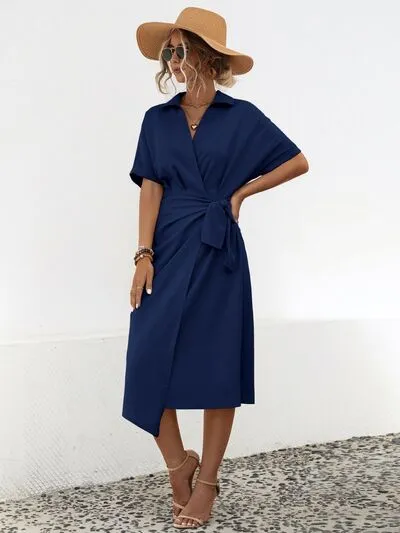 Tied Slit Short Sleeve Dress sold by Charming Charlie product image thumbnail 3