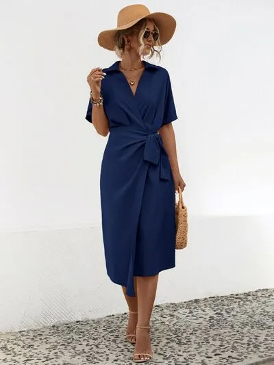 Tied Slit Short Sleeve Dress sold by Charming Charlie product image thumbnail 5