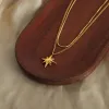 Star Pendant Double-Layered Titanium Steel Necklace sold by Charming Charlie