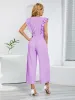 Ruffled Surplice Cap Sleeve Jumpsuit sold by Charming Charlie