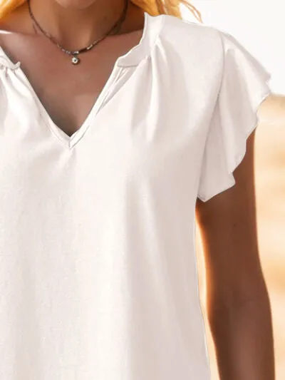 Ruffled Notched Cap Sleeve Tank sold by Charming Charlie product image thumbnail 5