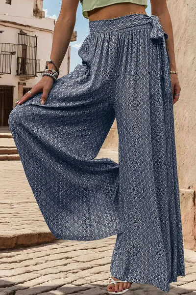 Printed Tied Wide Leg Pants sold by Charming Charlie product image thumbnail 4
