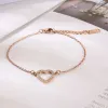 Inlaid Zircon Stainless Steel Heart Bracelet sold by Charming Charlie