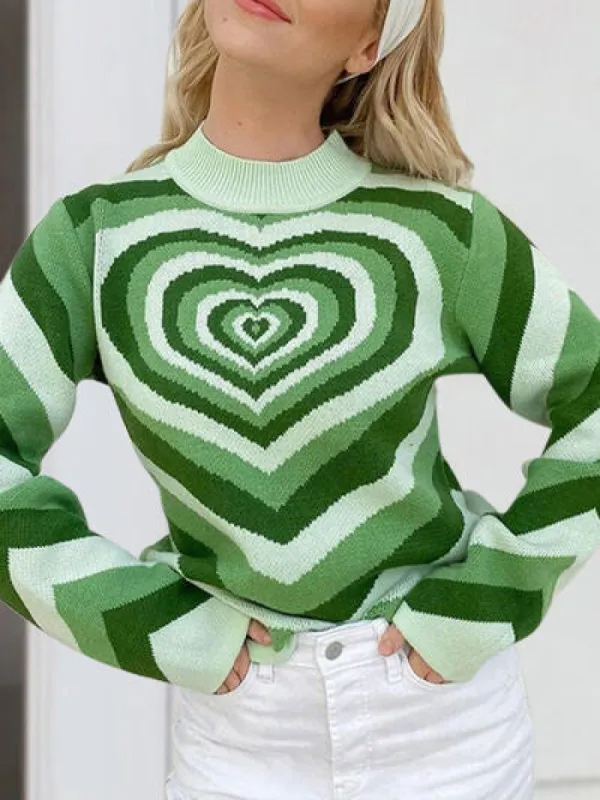 Heart Mock Neck Long Sleeve Sweater sold by Charming Charlie