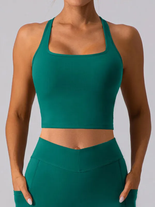 Square Neck Racerback Cropped Tank sold by Charming Charlie